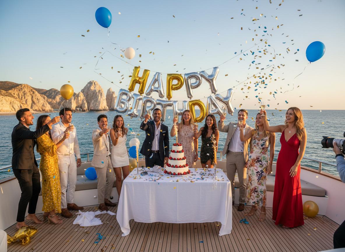 Birthday party on yacht